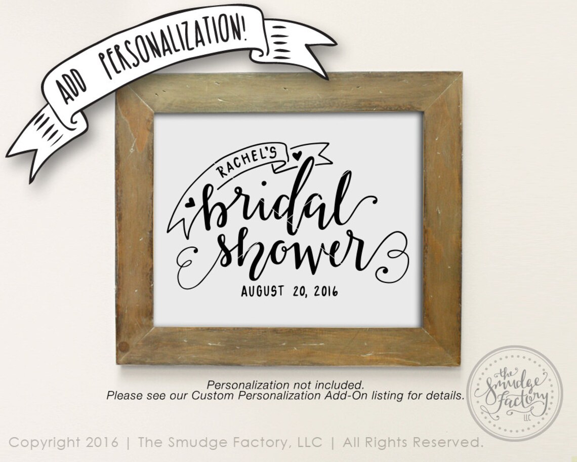 Wedding Printable Bridal Shower DIY Print Hand Lettered DIY | Etsy