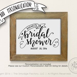 Wedding Printable, Bridal Shower DIY Print, Hand Lettered, DIY Bridal ...