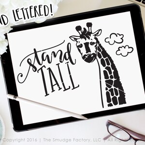 Giraffe SVG Cut File, Giraffe Clipart, Stand Tall, Zoo Animal Clipart, Safari Animal Cut File, Silhouette SVG, Cricut SVG, Graphic Overlay