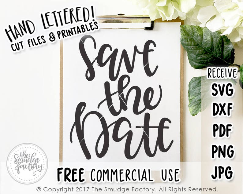 Download Save The Date SVG Cut File Handwritten Silhouette Cricut ...