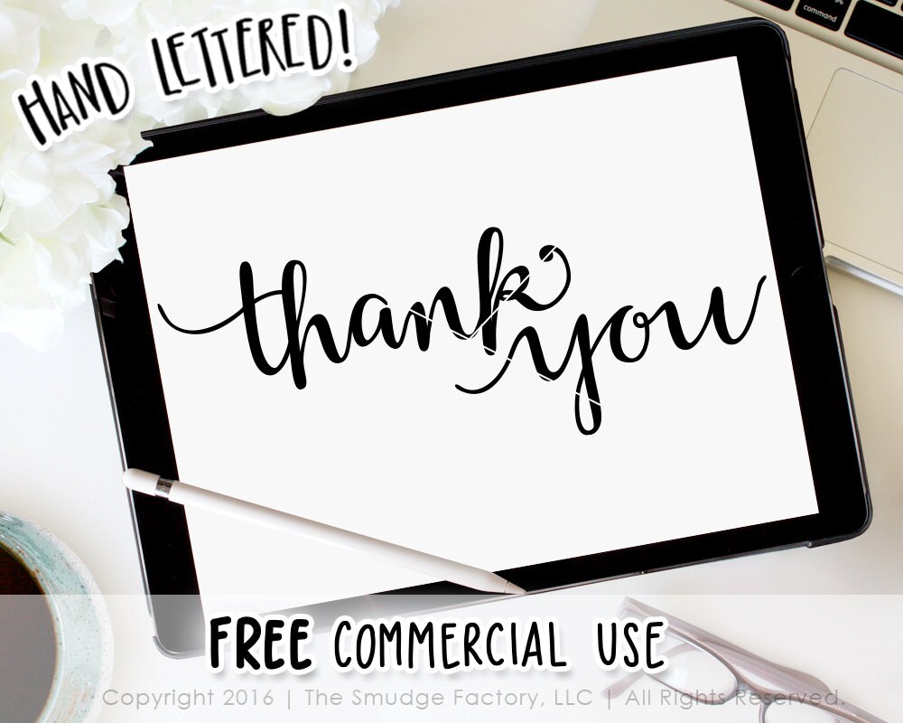 Download Thank You SVG Cut File Thanks Silhouette Cricut Cutting | Etsy