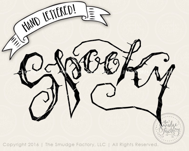 Spooky SVG Cut File Halloween Cutting File Hand Lettered image 0