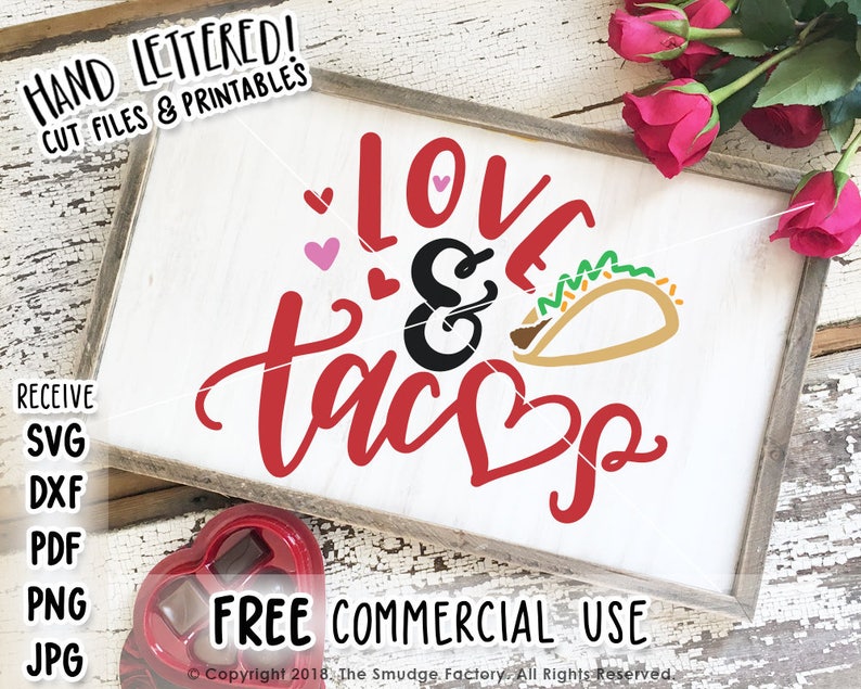 Download Taco SVG Love & Tacos Cut File Happy Valentine's Day Cut ...