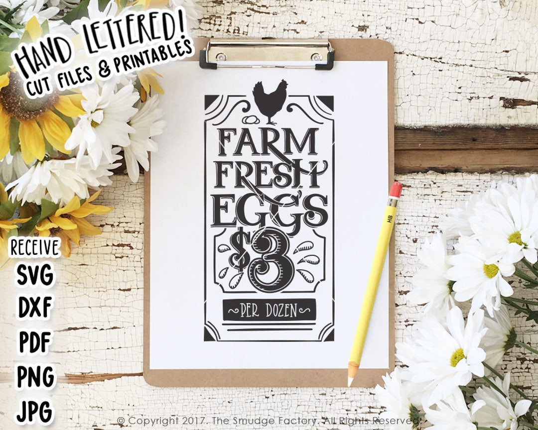 Farm Fresh Eggs Printable, Farm Fresh Print, Wall Art, Hand Lettered ...
