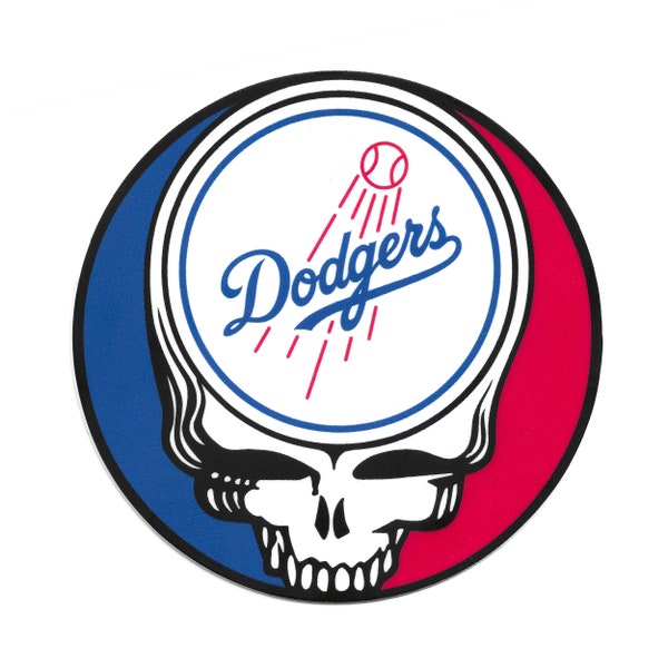 Grateful Dead - Los Angeles Dodgers "Steal Your Face" Sticker 4"x4" Inches