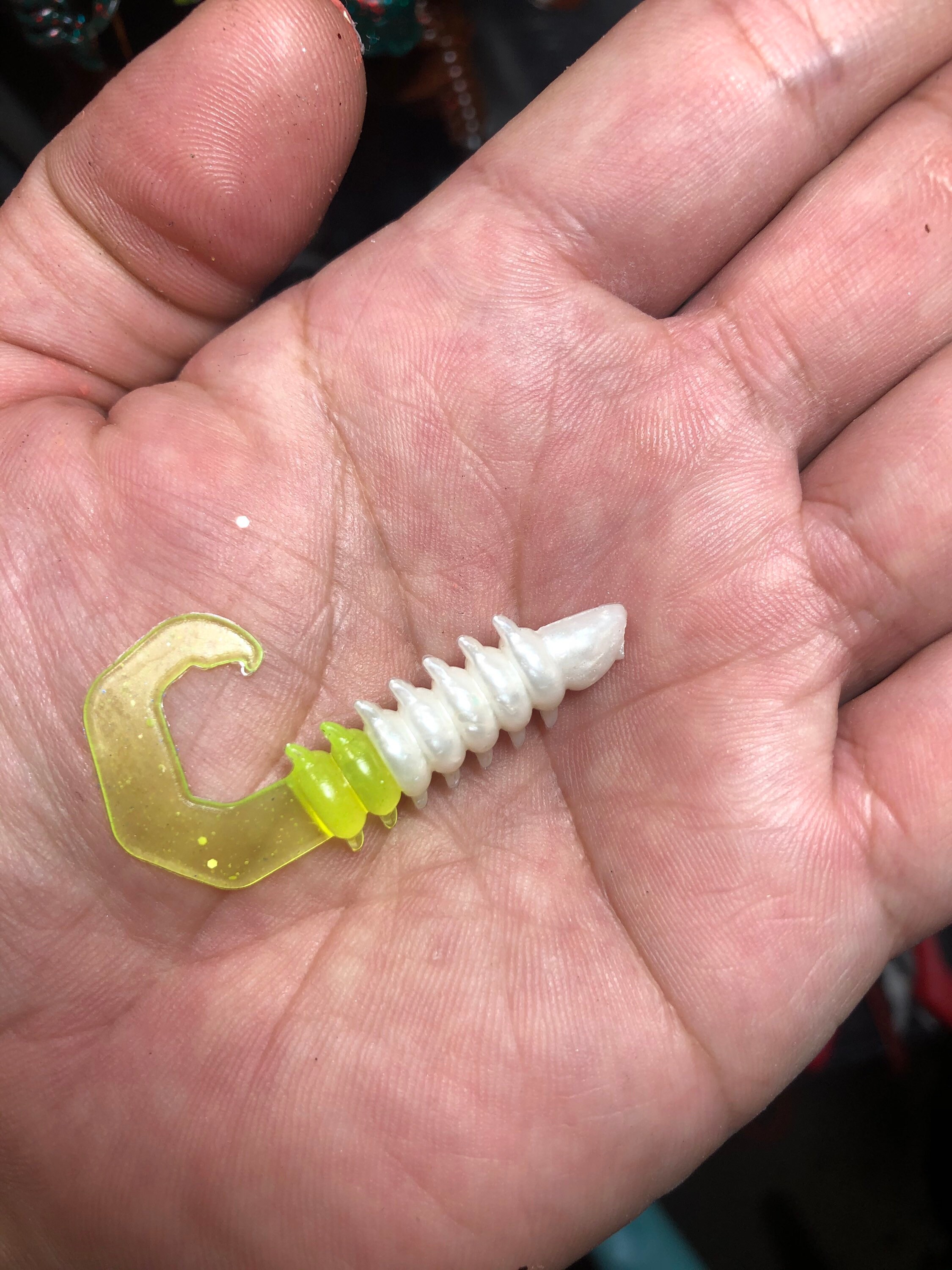 2 scorpion slayer grub 12pc per pack by honey badger baits