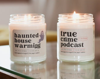 Creepy Podcast Fan Candle Bundle  | Spooky Soy Wax Candles | Bay Leaf and Tobacco Candle | Sage and Lavender Candle