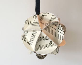 Sheet Music Ornament, Gift for Piano Teacher, Gift for Band Teacher, Barbershop Gift, Orchestra Gift, Musical Note Christmas Tree Ornament