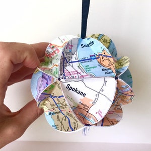 Washington Ornament, pazifischer Nordwesten, Landkarte Ornament, US Bundesstaat Washington, Reiseagent Geschenke, Wanderlust, Washington Geschenk, Weihnachtsverzierung