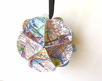 Adorno con el mapa de Luisiana: recuerdo de viaje personalizable