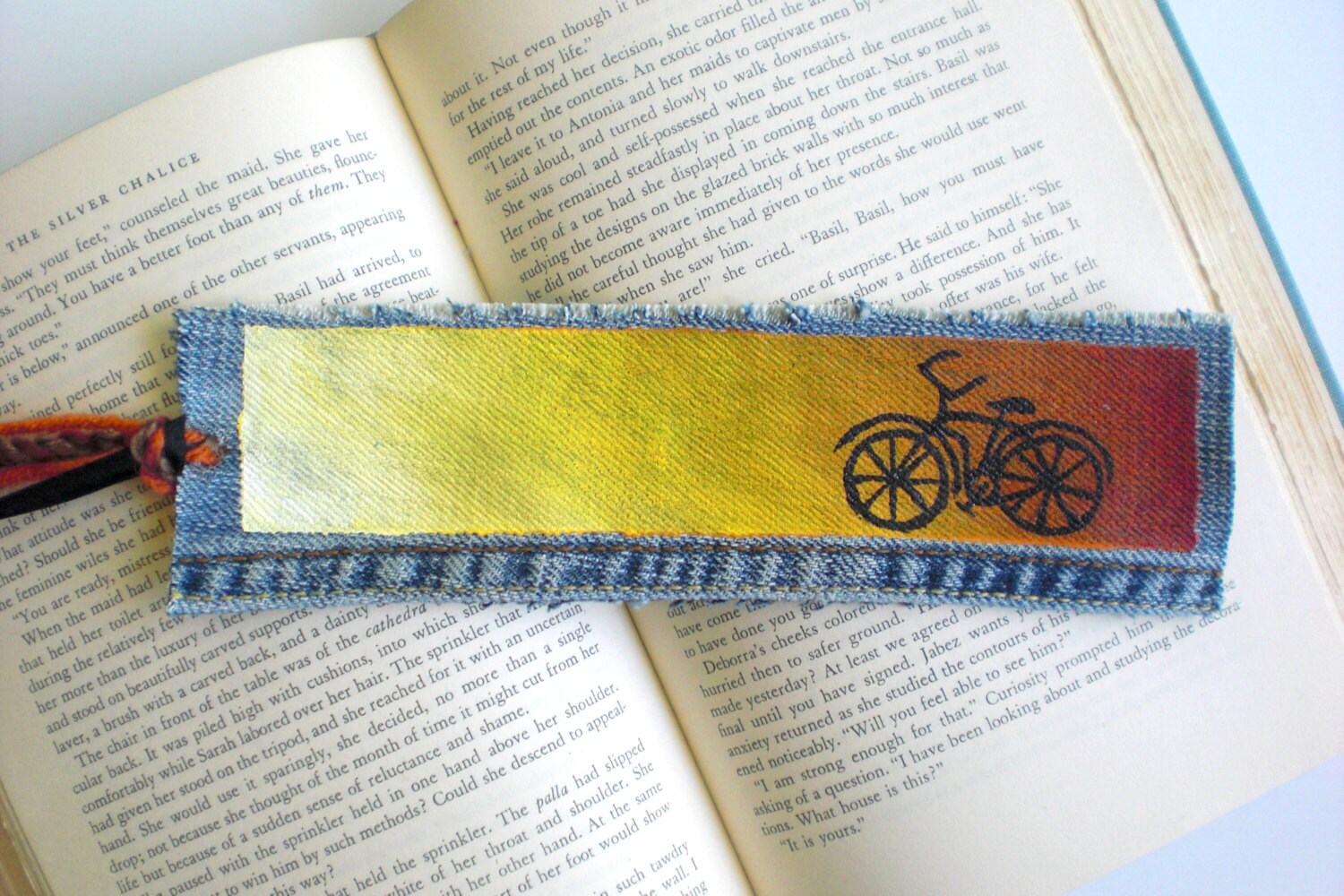 Bicycle Bookmark Unique EcoFriendly Gift Yellow Orange Ombre | Etsy