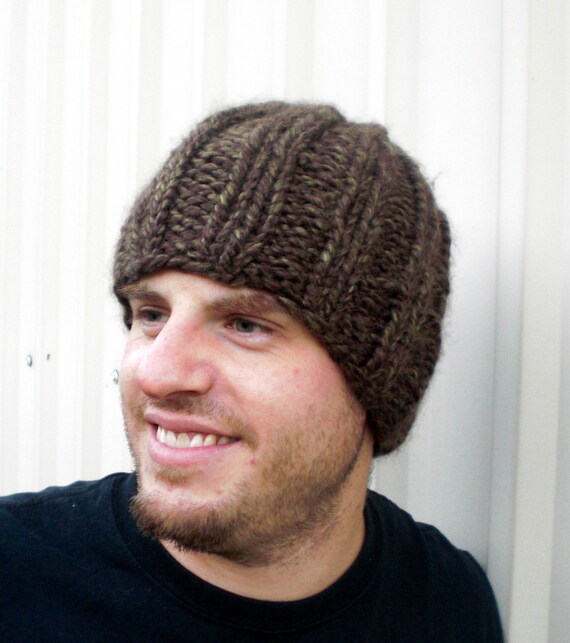 Men's Lumberjack Beanie Hat Knit in Chunky Alpaca Wool Etsy