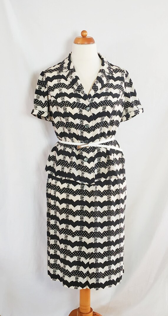 Vintage 1960s Suit with Skirt Silk Suit Silk Skirt