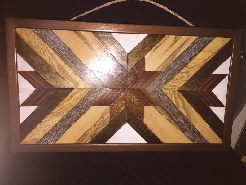 Wood Veneer Geometric Wall Hanging Etsy