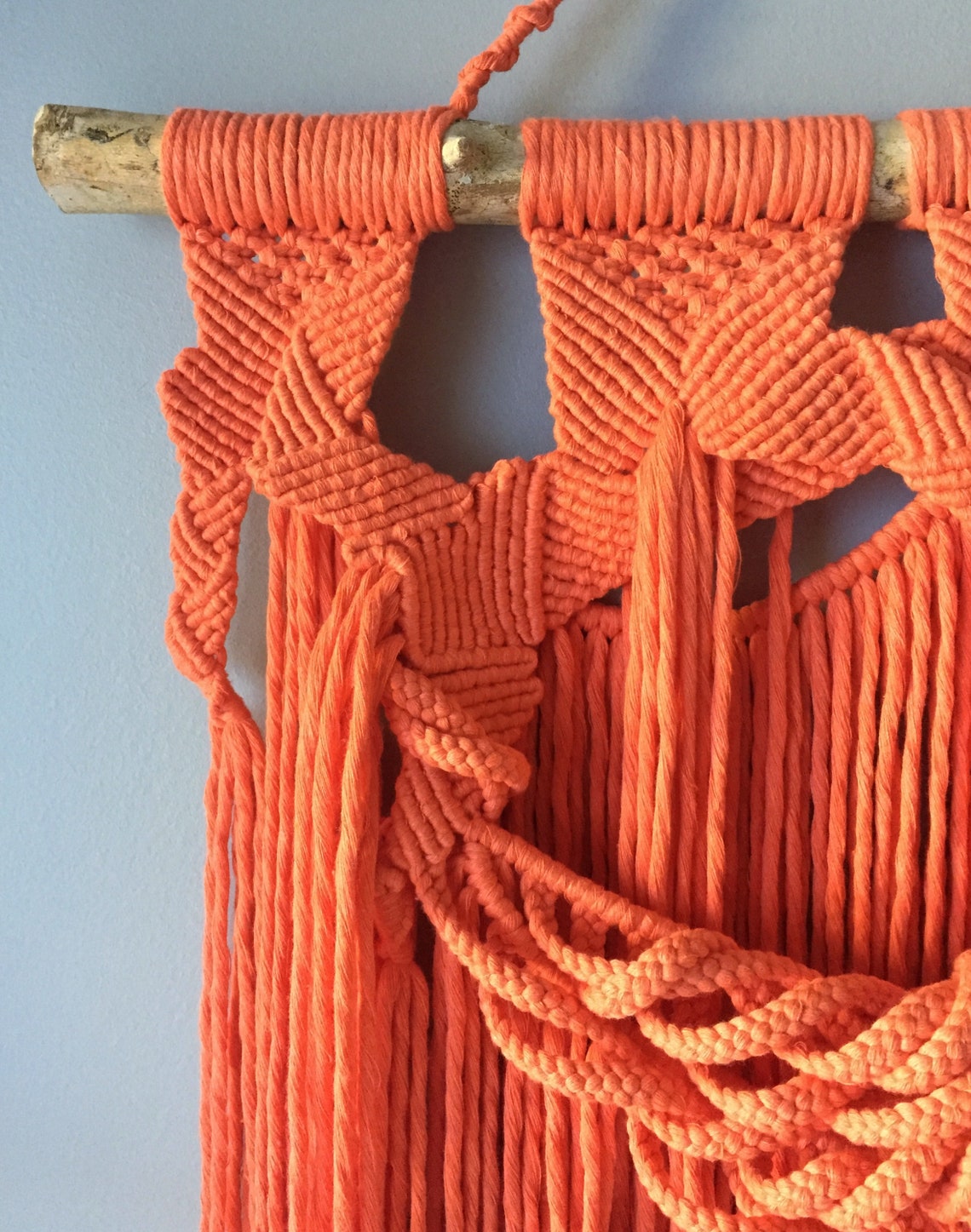 Orange Macrame Wall Hanging Etsy