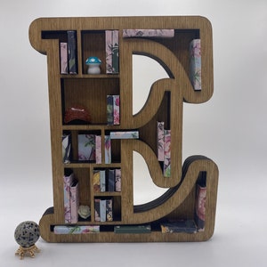 Book Nook Letter E, DIY Book Nook, Book Lover Gift, Book Nook Kit, Custom Book Nook