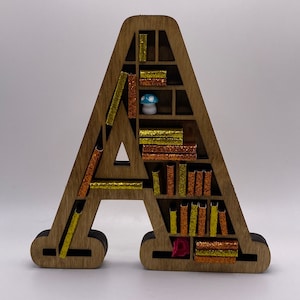 Letter A Book Nook Kit | DIY Bookshelf Insert for Readers | Custom Book Lover Gift | Cozy Home Library Decor