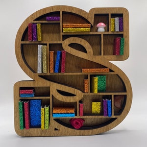 Book Nook Letter S, DIY Book Nook, Book Lover Gift, Book Nook Kit, Custom Book Nook