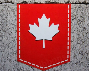 Maple Leaf of Canada sticker -  2" x 2.5" - Vinyl Decal Car Canadian Emblem Badge