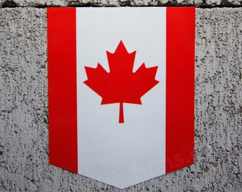 Flag of Canada sticker - 2" x 2.5" - Vinyl Decal Car Canadian Emblem Badge