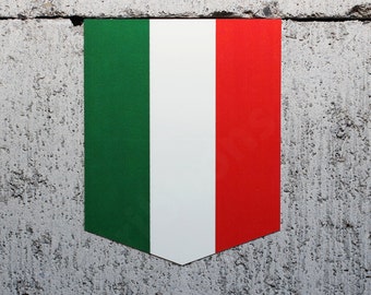 Flag of Italy sticker - 2" x 2.5" - Vinyl Decal Car Italian Emblem Badge