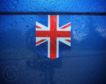 Flag of UK sticker - 1 3/8" x 1 3/4" - Vinyl Decal Car British Emblem Badge United Kingdom Union Jack