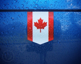 Flag of Canada sticker - 1 3/8" x 1 3/4" - Canadian Car Decal Emblem Badge