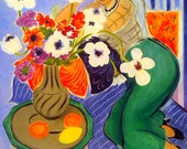Beautiful Matisse Oil Painting - 1937 Recreation - L'Odalisque Harmonie Bleue