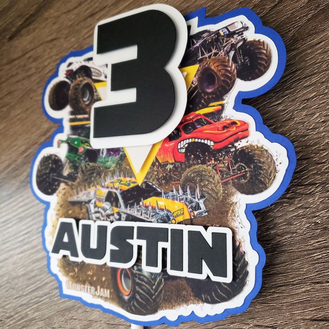 MONSTER JAM decorations cake topper birthday banner name Etsy