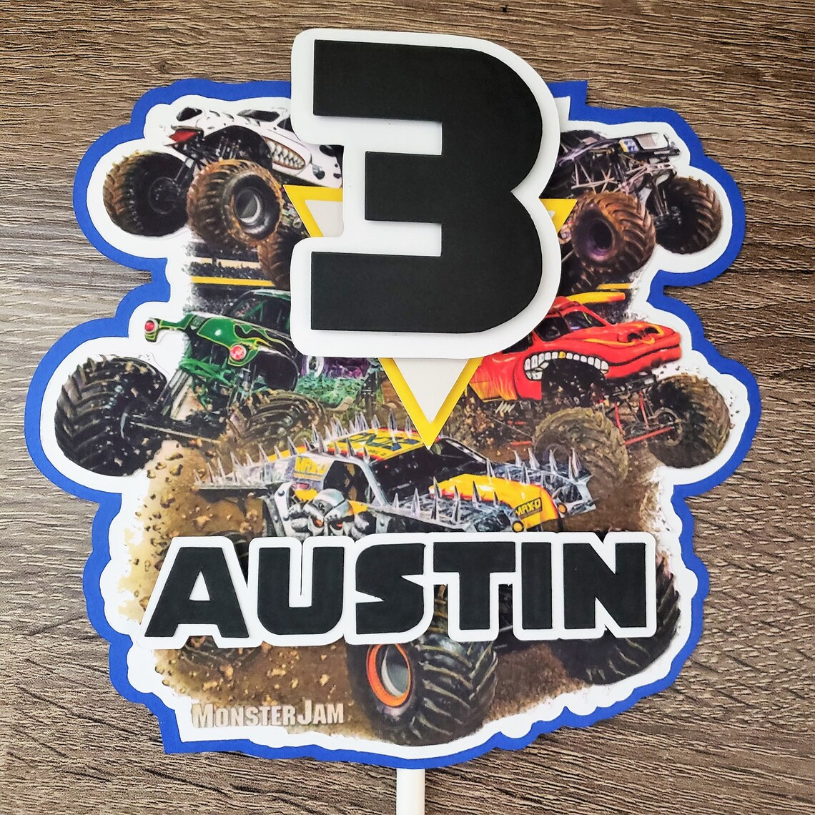 MONSTER JAM decorations cake topper birthday banner name Etsy