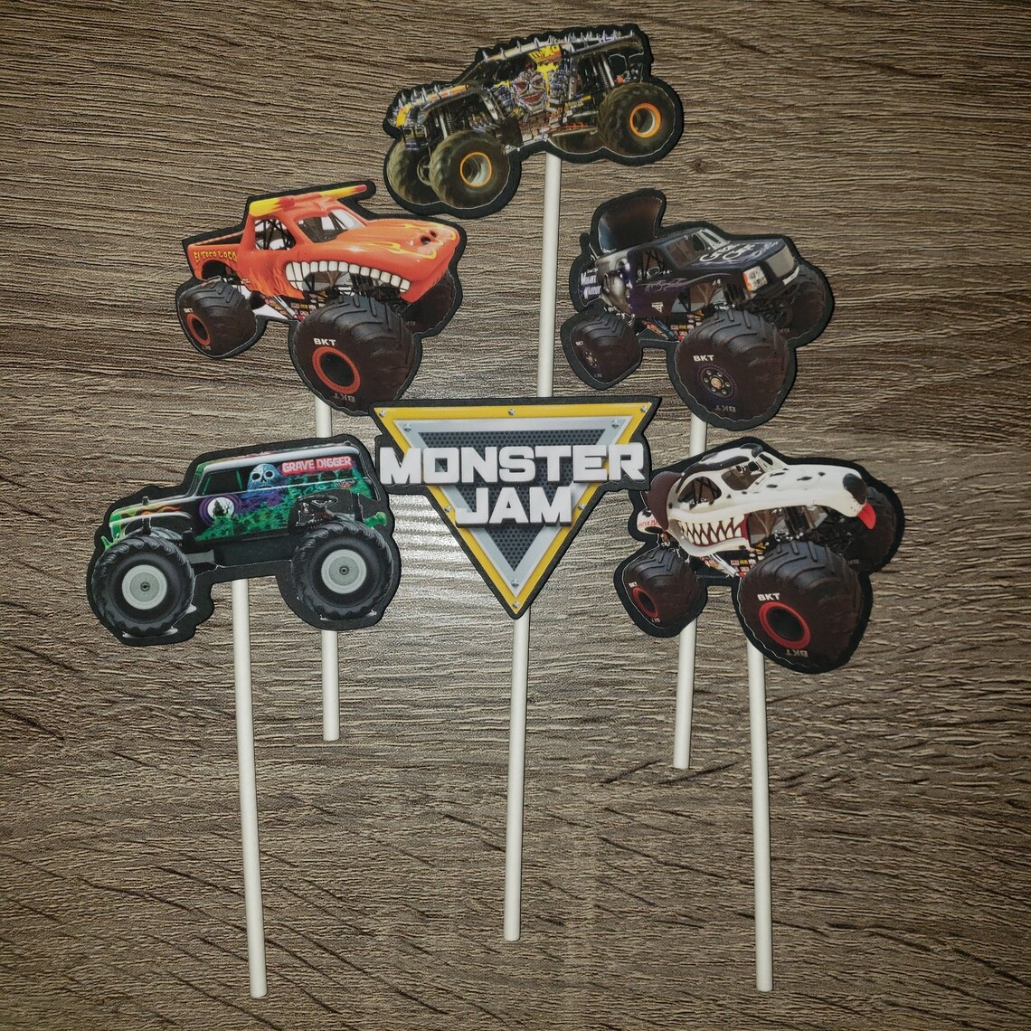 MONSTER JAM cake topper birthday banner name banner cupcake Etsy