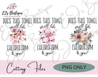 Does This Towel Smell Like Chloroform To You PNG, Cherry Blossom, Kitchen Towel, Watercolor, Hand Towel, Bathroom Towel, Sublimation Design
