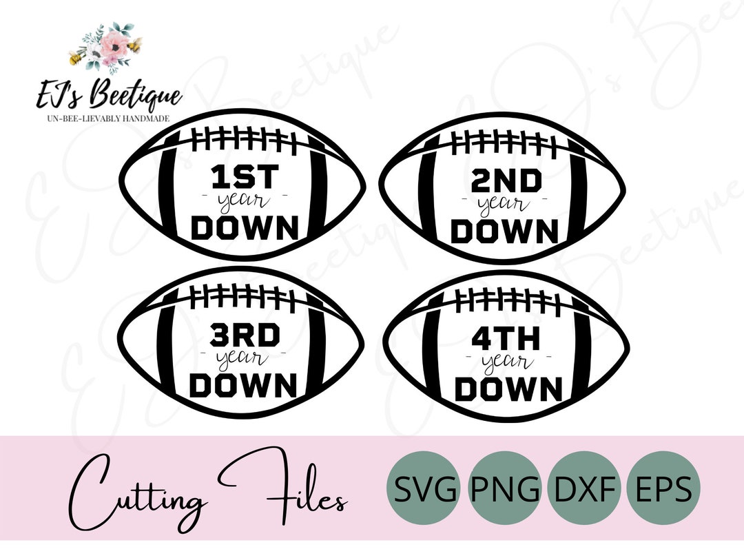 Football Birthday SVG, 1st Year Down, Football SVG, Birthday SVG Bundle