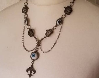 Evil Eye Bronze Gothic Necklace