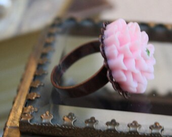 SALE A3DK Lovely Chrysanthemum Floral Lolita Ring - Pink