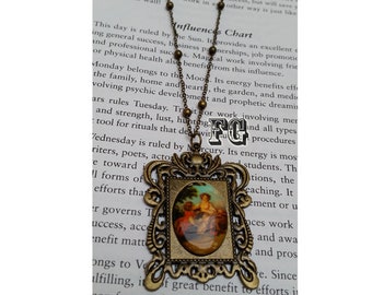 Classic Lolita Antique Frame Lovers Cameo Necklace