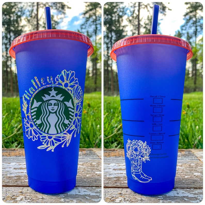 Personalized Starbucks Reusable Tumblers COLOR CHANGING Etsy