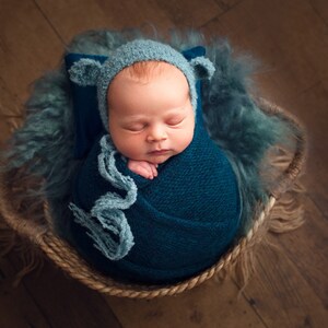 Lamb Bonnet - newborn photo prop, baby boy hat, photography prop