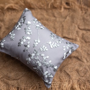 Newborn pillow cover, posing pillow cover, newborn photography prop, grey lace pillow case