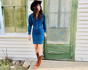 long jean dress outfit