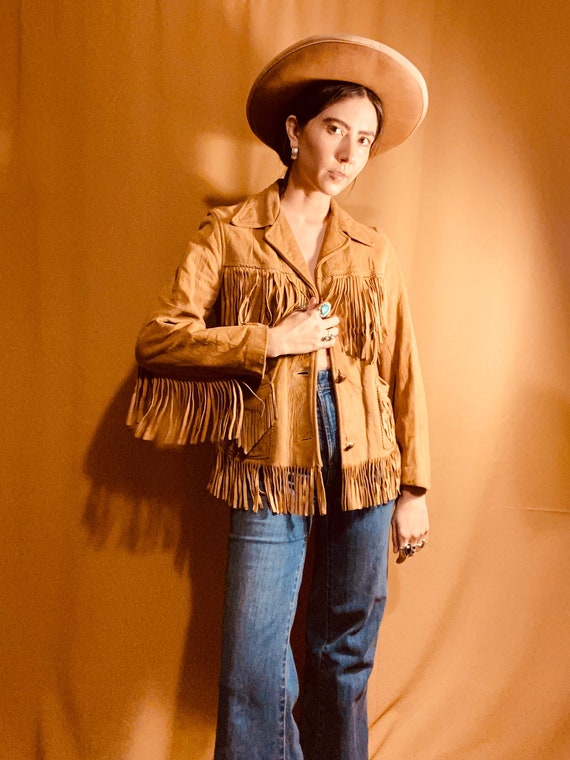 Frontier Deerskin Fringe Jacket | vintage 1940 40s
