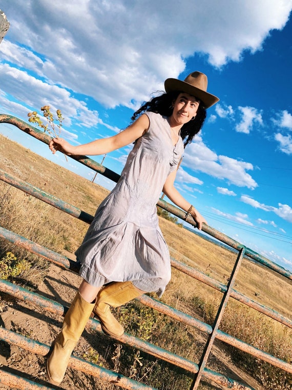 Antique cotton Edwardian Dress | natural dyed