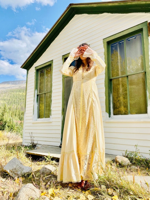 Gold Fever Prairie Gown | Gunne Sax vintage 70s w
