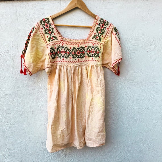 vintage thick cotton MEXICAN EMBROIDERED TUNIC | p