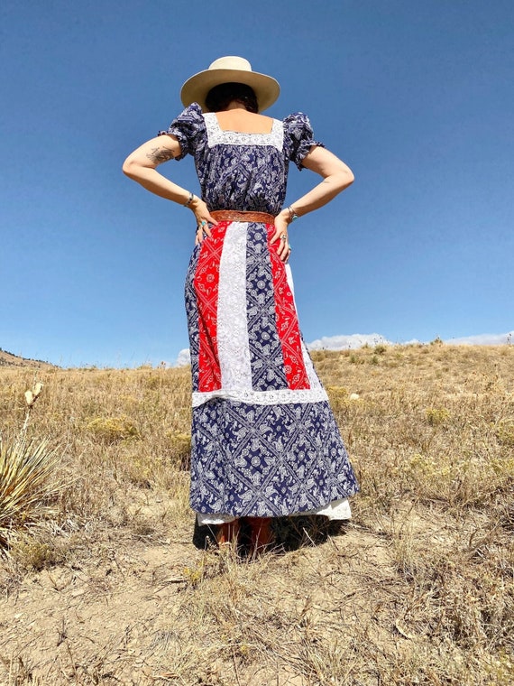 Great Western Bandana Set | 1970 70s puff sleeve q