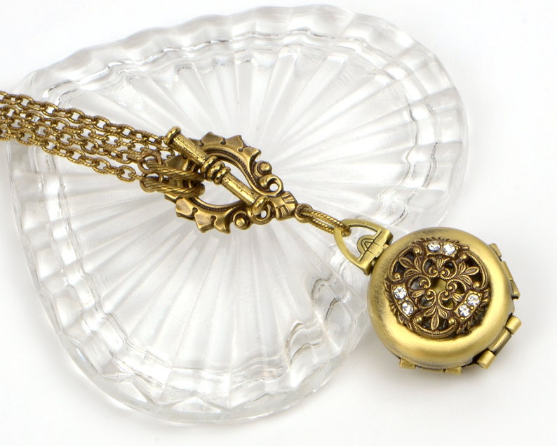 Four Photo Locket Modern Vintage Locket Picture Locket Etsy