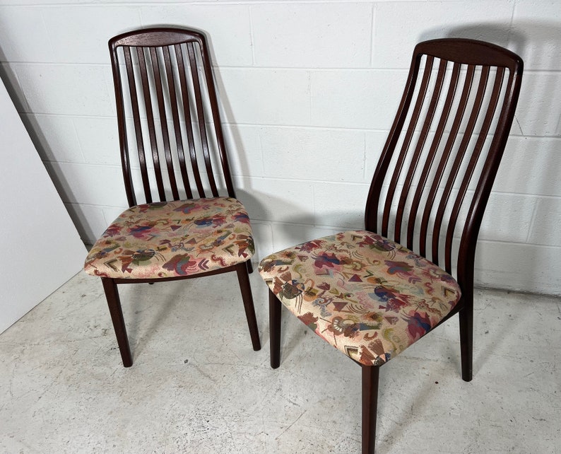 Set of 6 Mid Century Danish Modern Teak Dining Chairs By Schou Andersen immagine 6