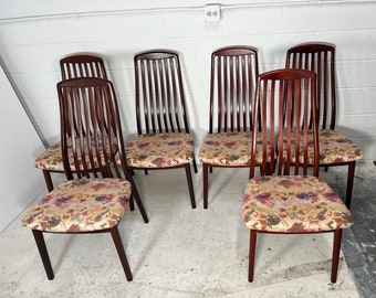 Set of 6 Mid Century Danish Modern Teak Dining Chairs By Schou Andersen