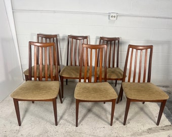Set Of 6 Mid Century Modern Teak Chairs By G Plan Slat Back