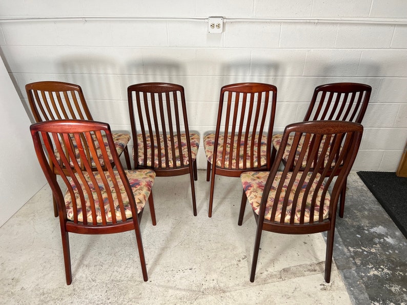 Set of 6 Mid Century Danish Modern Teak Dining Chairs By Schou Andersen immagine 2